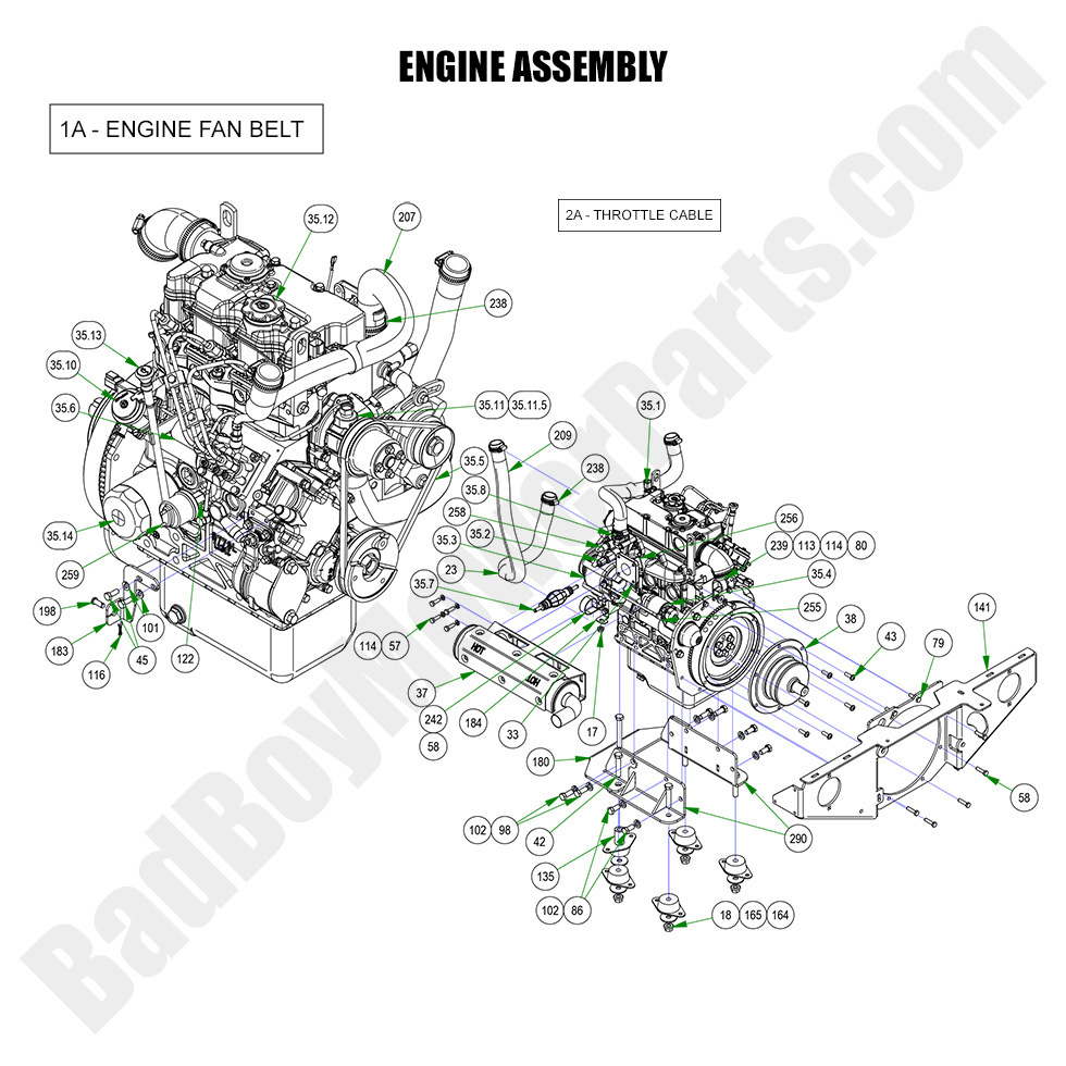 3167 - Bad Boy Mower Parts Lookup > 2023 > Renegade - Diesel > Engine Assembly